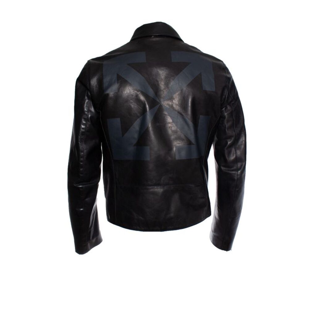 Off-White Leather Biker Jacket - image 3